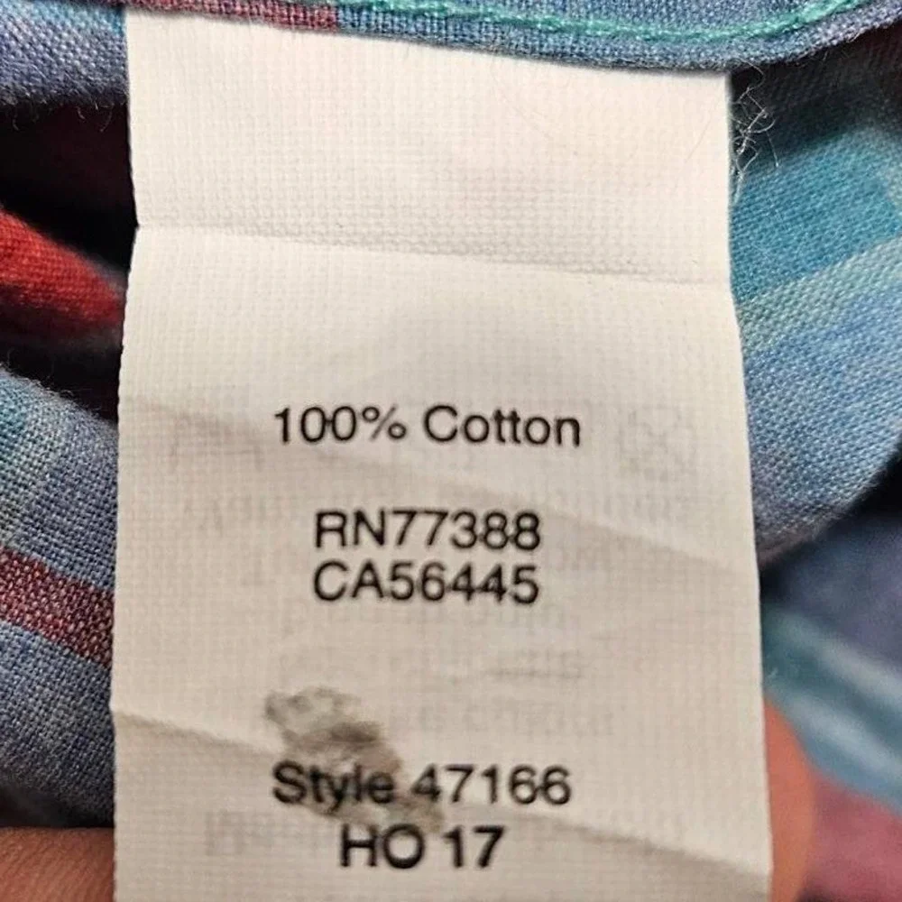 J Crew Mens Heathered Cotton Plaid Button Down Shirt‎ Blue Red Large 47166 HO 17